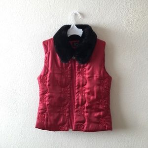 Soft Fur Collar Vest Jacket